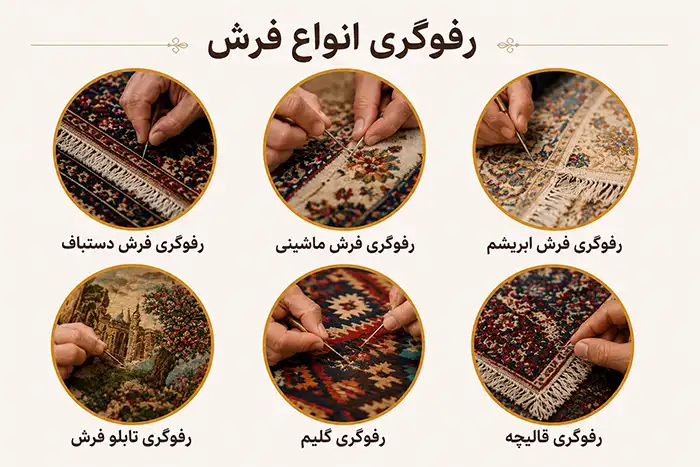 رفوگری انواع فرش