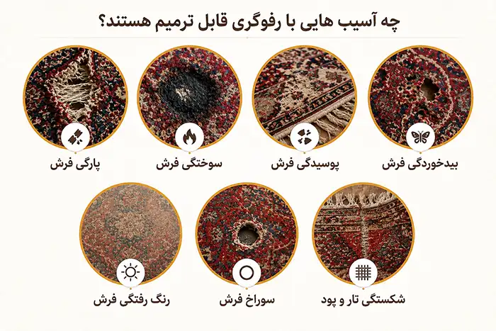 چه آسیب هایی با رفوگری قابل ترمیم هستند؟